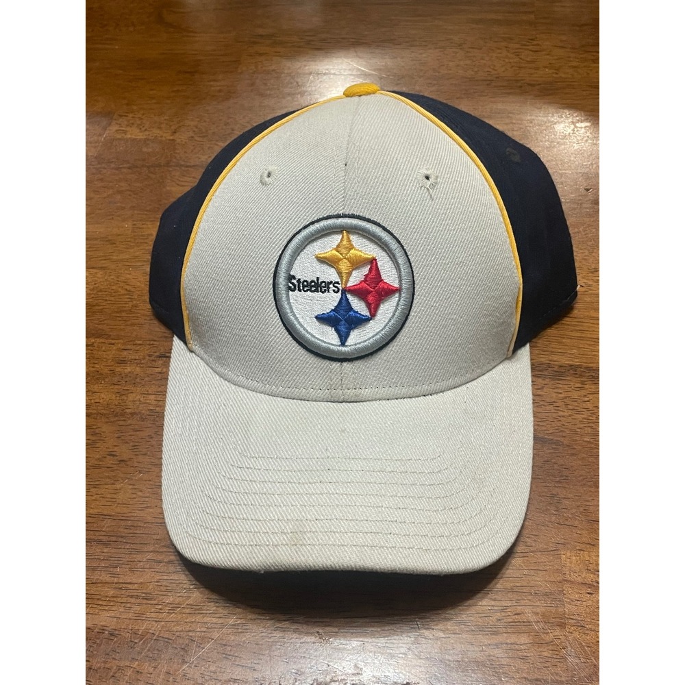 Pittsburgh Steelers Reebok Fitted Hat Size 7 1/8 Navy White NFL Football Cap